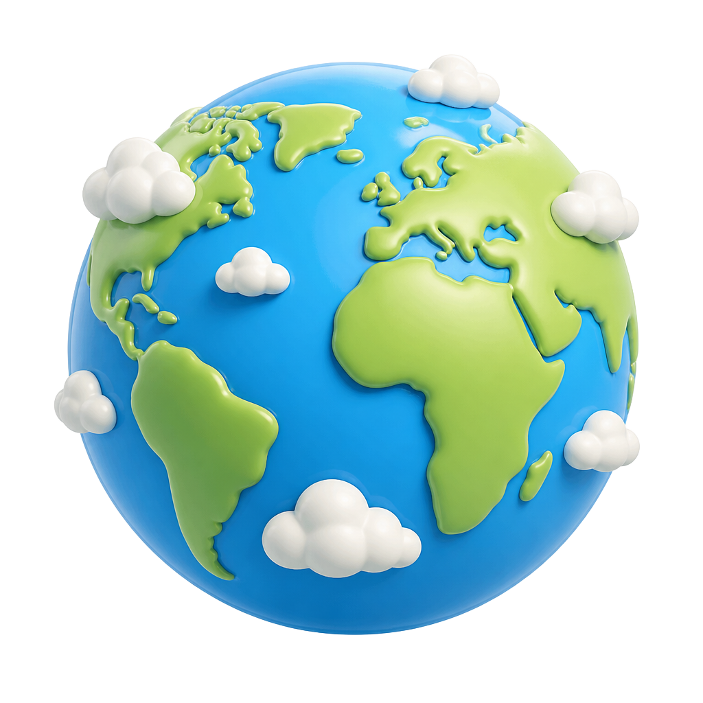 A cartoon planet Earth